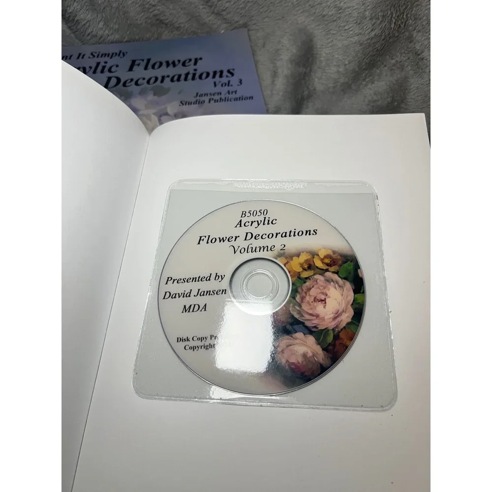 David Jansen Acrylic Flower Decorations Vol 1 2 3 Books DVD Painting Lot New